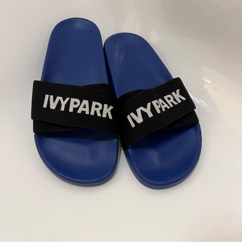 IVY PARK BLACK AND BLUE SLIDES SANDALS - EU‎ size 37 or US 7.5